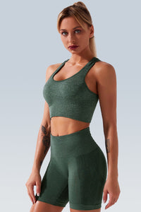 Wavy Breathe Mesh Seamless Racerback Bra