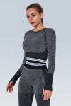 Knitted Stripe Seamless Long Sleeve