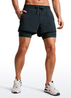 Feathery-Fit 2 in 1 Athletic Shorts 3.5''- with Pockets & Long Liner